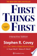 Book cover First Things First